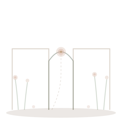 Garden illustration with flowers and paths