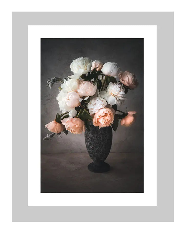 Blushing Romance | custom floral art cards | art postcards | flower prints | ELENA DRAGOI