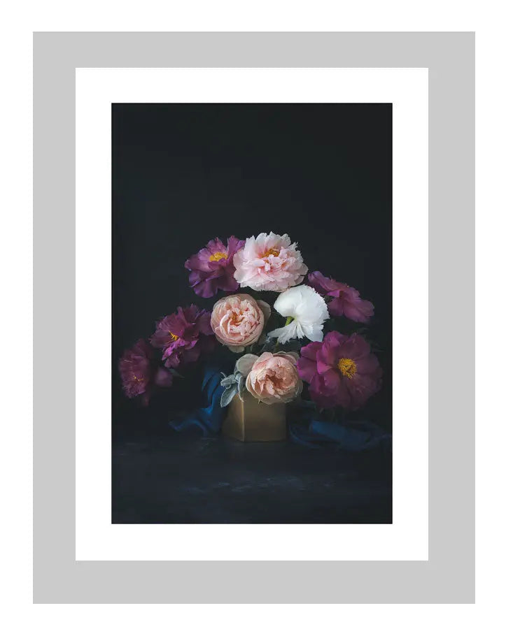 Moonlit Romance | custom floral art cards | art postcards | flower prints | ELENA DRAGOI