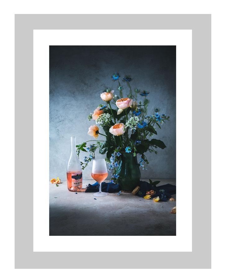 Roseate  | custom floral art cards | art postcards | flower prints | ELENA DRAGOI